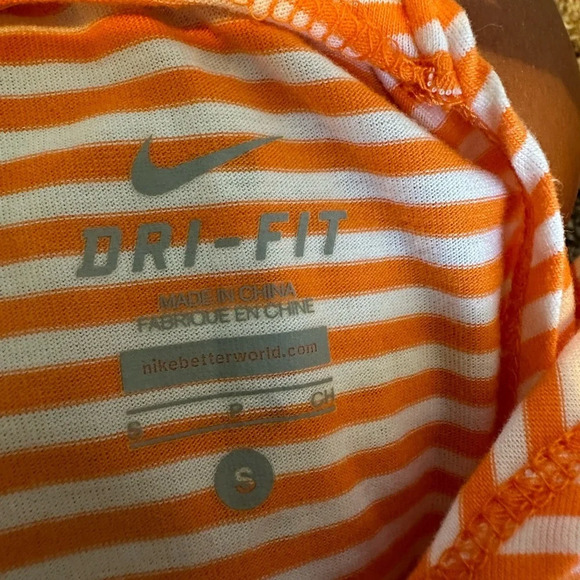 Nike Dri-Fit Orange and White Striped Racerback Tank- Women’s Small - Picture 3 of 3